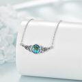 wholesale 925 Sterling Silver Turquoise and Yellow Stone Celtic Knot Round Pendant Necklace for Women-0-4