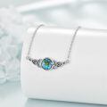 wholesale 925 Sterling Silver Turquoise and Yellow Stone Celtic Knot Round Pendant Necklace for Women-0-4