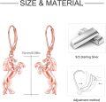 wholesale 925 Sterling Silver Unicorn Dangle Earrings with Rose Gold Plating and Crystal Accents for Women Girls-0-4