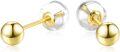 wholesale 18K Gold Freshwater Pearl Stud Earrings for Women (7 10mm)-0-0