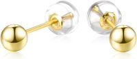 wholesale 18K Yellow Gold Stud Earrings for Women Girls-Diameter:3mm