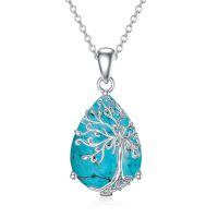 wholesale 925 Sterling Silver Tree Of Life Pendant With Green Marble-Tree of Life-13