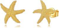 wholesale 14K Gold Starfish Stud Earrings for Women - Ocean Inspired Jewelry-Starfish