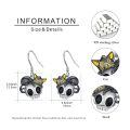 wholesale 925 Sterling Silver Skull Cat Halloween Dangle Drop Earrings for Women Girls Gothic Punk Style Gift Idea-0-3