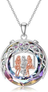 wholesale TOUPOP Sisters Gifts From Sister 925 Sterling Silver 2 Sisters Necklace With Crystal Sister Jewelry Gifts For Women Daughter Friends Birthday (3 Sister) -undefined