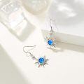 wholesale 925 Sterling Silver Blue Opal Starburst Dangle Earrings - Sunlight Inspired s for Her-0-1