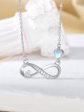 wholesale 925 Sterling Silver Infinity Heart Butterfly Pendant Necklace-0-1