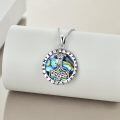 wholesale 925 Sterling Silver Viking Thor Hammer Mjolnir Rune Abalone Shell Pendant Necklace-0-1