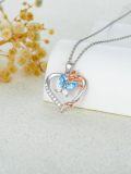 wholesale TOUPOP Butterfly Necklace For Women Rose Heart Necklace 925 Sterling Silver Butterfly Gift For Women Butterfly Jewelry For Wife Sister Mom Friend Grandma Daughter Birthday Mothers Day Christmas -0-4