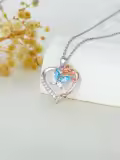 TOUPOP Sterling Silver Rose Heart Butterfly Necklace Gift For Women-0-4
