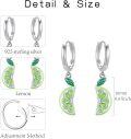 wholesale 925 Sterling Silver Lime Slice Drop Earrings - Green and Yellow Fruit Jewelry-0-2