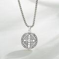 wholesale 925 Sterling Silver St Benedict Medal Necklace Pendant for Men Women Catholic-0-2