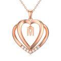 wholesale 925 Sterling Silver Moissanite Heart Initial Pendant Necklace for Her-0-0