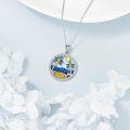 wholesale 925 Sterling Silver Beach Scene Pendant with Coconut Trees and Seashells Necklace for Women-0-3