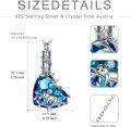 wholesale 925 Sterling Silver Blue Crystal Sloth Charm Urn Keepsake Locket Necklace  for Women-0-4