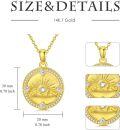 wholesale Gold-Plated 925 Sterling Silver Sun and Moon Mountain Coin Pendant Necklace for Women-0-4