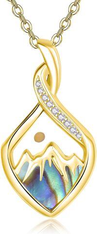 wholesale Sterling Silver Mustard Seed Rhombus Pendant Necklace for Women-Gold