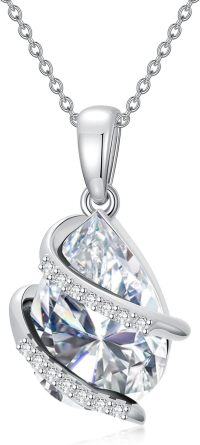 wholesale 925 Sterling Silver Moissanite & Lab Diamond Pendant Necklace 2ct D Color-04-Apr.-Moissanite