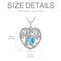 TOUPOP Sterling Silver Turquoise Tree Of Life Pendant Necklace-0-5