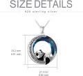 wholesale TOUPOP Christmas Gifts Panda Necklace Sterling Silver Crystal Origami Panda Necklace For Women Wife Mom I Love You To The Moon And Back Necklace Birthday Gifts -0-5