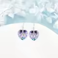 TOUPOP Sterling Silver Crystal Owl Earrings Birthday Christmas Jewelry For Women-0-2