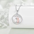 wholesale 925 Sterling Silver Tree of Life Pendant with Two Sisters Holding Hands Necklace-0-3