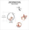 wholesale 925 Sterling Silver Rose Gold Plated Cute Dog Hoop Earrings for Women Girls Gift Animals Jewelry Accessories-0-4