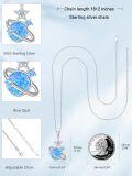 wholesale Sterling Silver Space Jewelry Saturn Necklace Star Pendant Celestial Necklace for Women-0-2