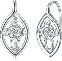 wholesale 925 Sterling Silver Celtic Knot Leverback Dangle Drop Earrings-03-Leverback-Celtic Cross