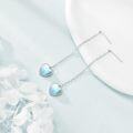 wholesale 925 Sterling Silver Heart-Shaped Rainbow Moonstone Threader Dangle Earrings for Women-0-4