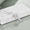 wholesale 925 Sterling Silver Mom Cross Necklaces for Women - Heart-Shaped Pendant with Cubic Zirconia-0-4