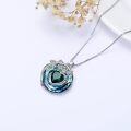 wholesale 925 Sterling Silver Blue Crystal Birthstone Flower Pendant Necklace for Women-0-4
