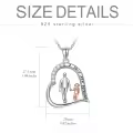 TOUPOP 925 Sterling Silver Crystal Father Daughter Necklace Gift-0-1