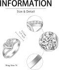 wholesale TOUPOP 1ct Heart Moissanite Engagement Rings For Women Rose/white/yellow Gold Plated Moissanite Ring 925 Sterling Silver Wedding Bands Anniversary Christmas Valentine's Day Gifts For Wife Size 6-9 -0-3