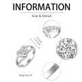 TOUPOP 14K Gold Plated Moissanite Heart Engagement Ring Wedding Band-0-3