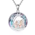 TOUPOP Sterling Silver & Stone Sisters Tree Of Life Palm Necklace-0-0