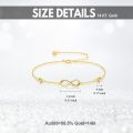 wholesale 14K Gold Infinity Chain Bracelet with Heart Charms and Moissanites - Valentines Day Gifts for Her-0-5