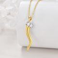 wholesale 18k Gold Plated 925 Sterling Silver Italian Horn Pendant Charm Necklace s for Men 18+2-0-1