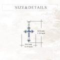 wholesale 925 Sterling Silver Celtic Knot Cross with Blue and Green Enamel Pendants for Women Girls s Chain Length: 46cm (18)-0-3