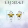 wholesale 925 Sterling Silver Bee Earrings Honeycomb Design Zircon Details-0-4
