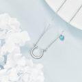 wholesale 925 Sterling Silver Turquoise Heart & Horse Shoe Necklace for Women-0-4
