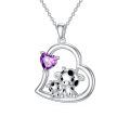 wholesale 925 Sterling Silver Mom Heart Shape Animal Pendant Necklaces for Women Girls Family Love Gift-0-86