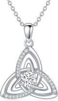 wholesale 925 Sterling Silver with 925 Sterling Silver Gold Plating and Moissanite Triquetra Pendant Necklace for Women-0-0