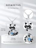 wholesale 925 Sterling Silver Raccoon Family Heart Pendant Necklace-0-1
