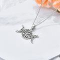 wholesale 925 Sterling Silver Triple Moon Goddess Celtic Knot Pendant Necklace-0-4