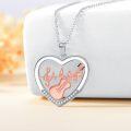 wholesale 925 Sterling Silver Heart Shaped Guitar & Treble Clef Music Note Pendant Necklace with Cubic Zirconia Accents-0-3