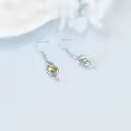 TOUPOP Sterling Silver Aquamarine November Birthstone Dangle Drop Earrings-0-1