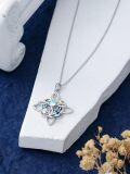 wholesale Sterling Silver Moonstone Celtic Knot Pendant Necklace for Women-0-4