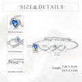 wholesale 925 Sterling Silver Blue Zircon Infinity Heart Bracelet for Women, Adjustable, Hypoallergenic, Gift for Her-0-3