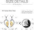 wholesale 925 Sterling Silver Metal Best Friend Forever Heart-Shaped Sunflower Pendant Necklaces for Women Girls Friendship  Sets 2 Pcs-0-4